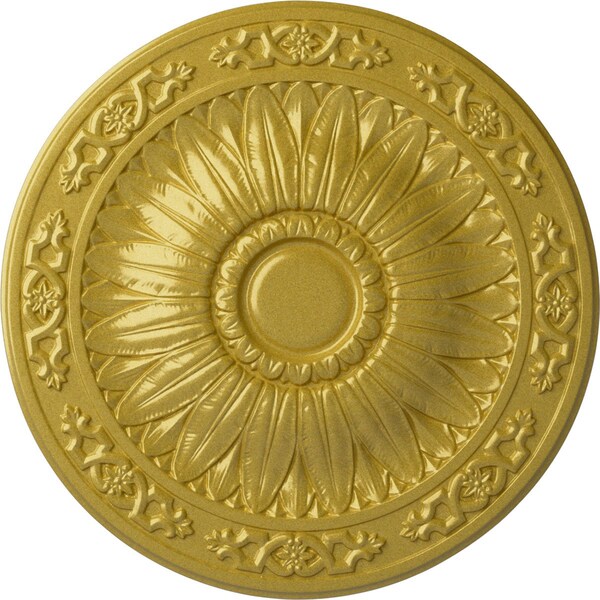 Ekena Millwork Lunel Ceiling Medallion (Fits Canopies up to 3 3/4"), Hand-Painted Rich Gold, 20 1/4"OD x 1 1/2"P CM20LURGS - main